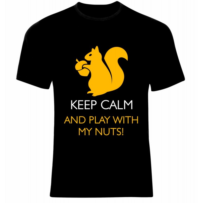 Тениска Keep Calm and Play with my Nuts - Yellow - 500038 Тениска Keep Calm and Play with my Nuts - Yellow - 500038
